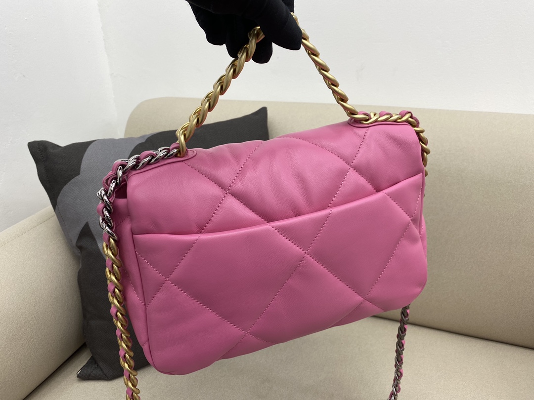 Lambskin 19 Handbag Flap Bag AS1160 Rose Pink